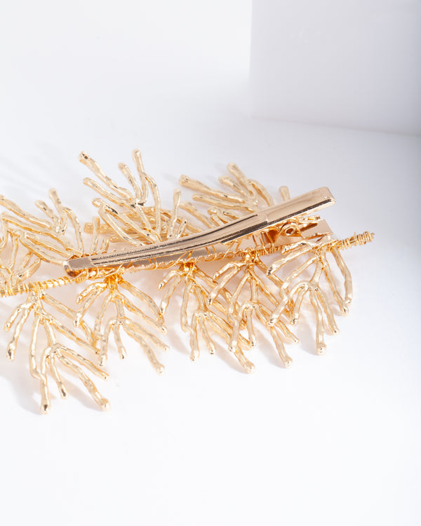 Gold Twig Hair Clip