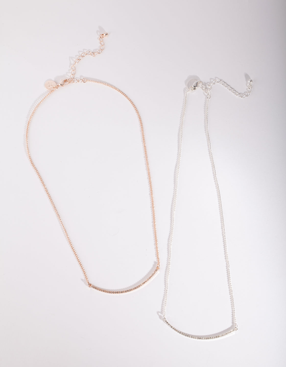 Mixed Metal Diamante Smile Necklace Pack