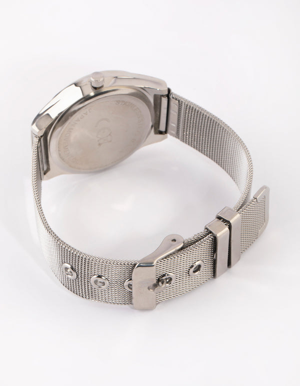 Silver Mini Diamante Detail Watch