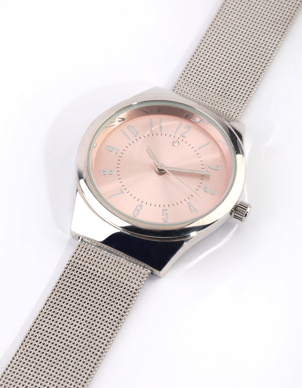 Silver Mini Diamante Detail Watch