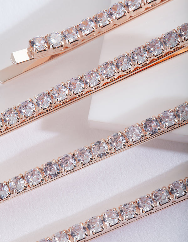 Silver Cubic Zirconia Gem Clip 4-Pack