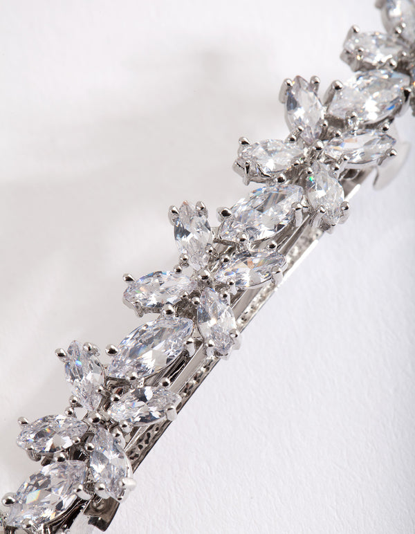 Cubic Zirconia Flower Clip