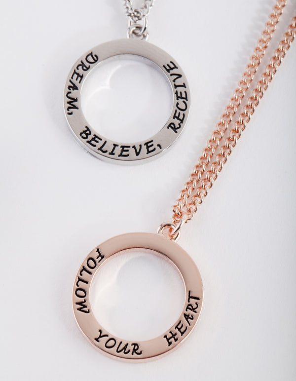 Mixed Metal Affirmation Necklace Pack