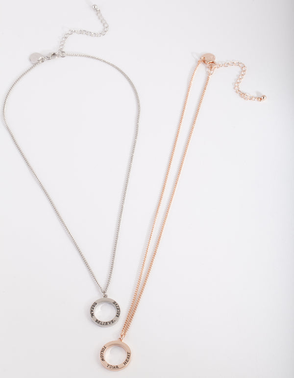 Mixed Metal Affirmation Necklace Pack