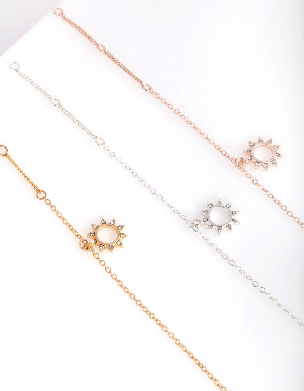 Mixed Metal Sun Bracelet Anklet Pack
