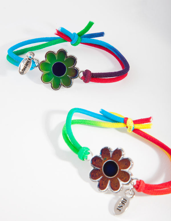 Kids Mixed Metal Floral Bracelet Pack