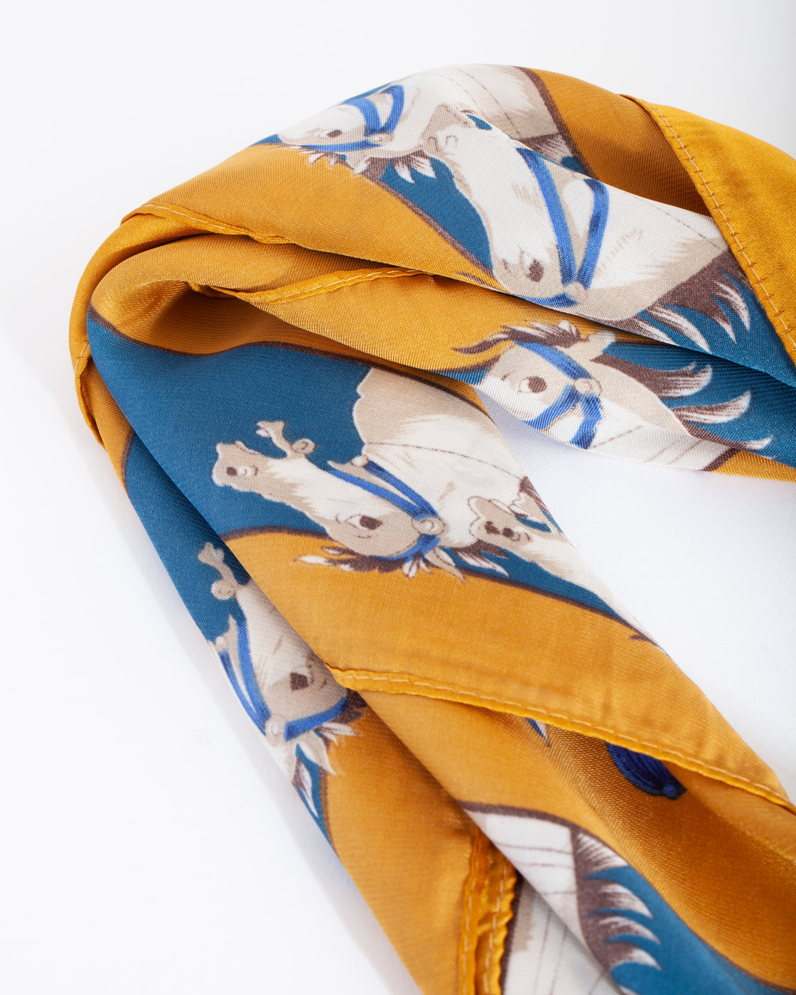 Mustard Luxe Horse Scarf