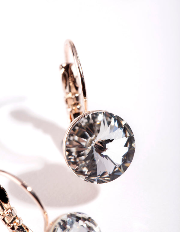 Rose Gold Diamond Drop Earrings