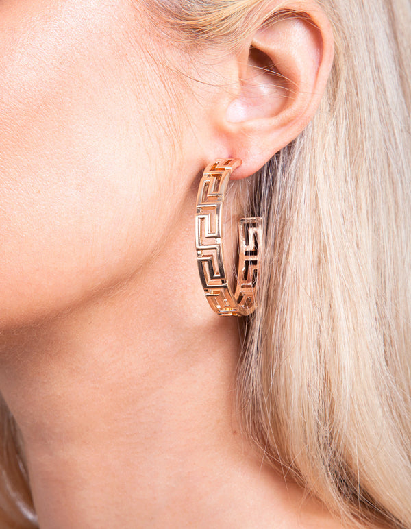 Gold Grecian Hoop Earrings