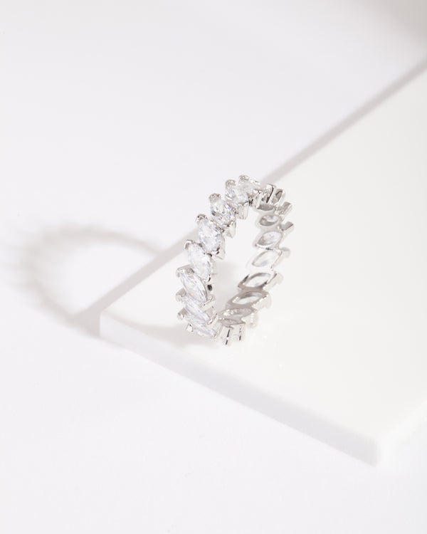 Slanted Cubic Zircona Ring