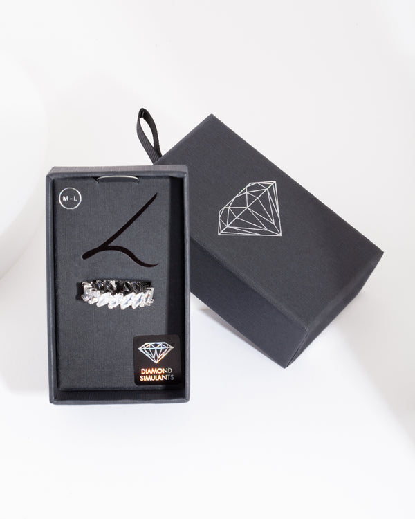 Slanted Cubic Zircona Ring