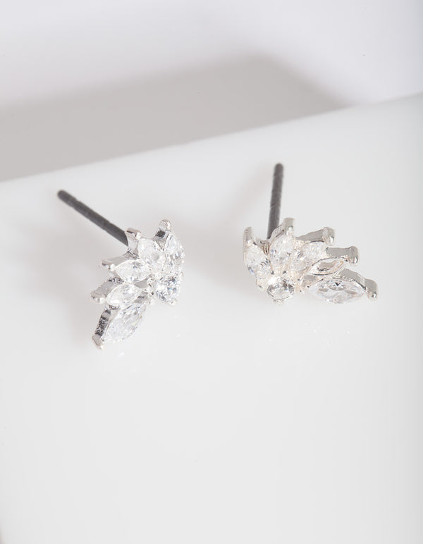 Silver Cubic Zirconia Phoenix Stud Earrings