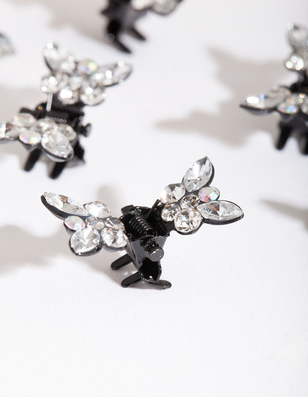 Mixed Diamante Butterfly Mini Hair Claw Clip