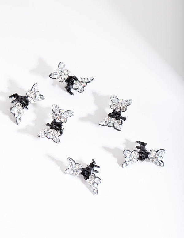 Mixed Diamante Butterfly Mini Hair Claw Clip