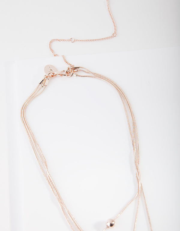 Rose Gold Matte Bead Necklace