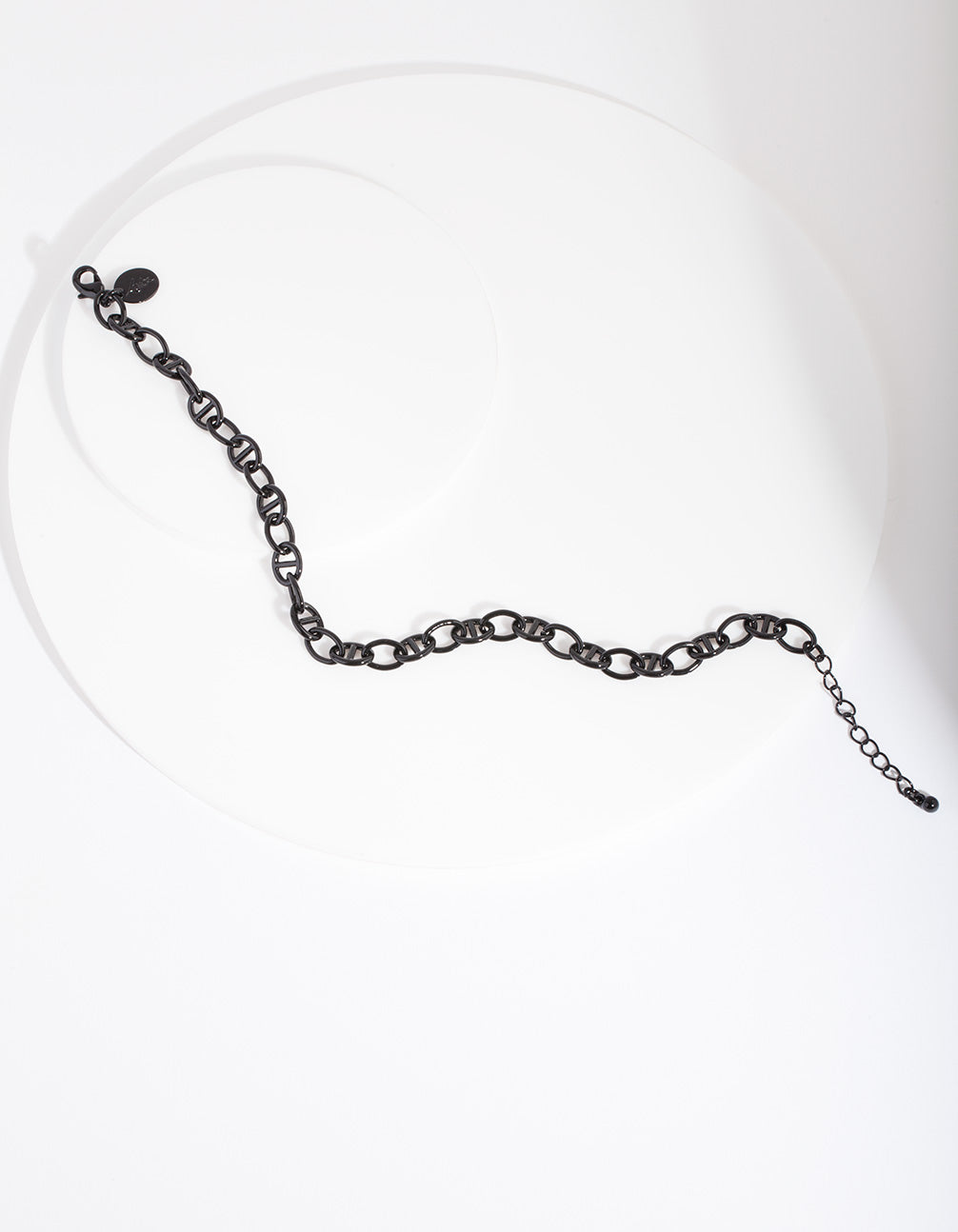 Black Coated Metal Mariner Chain Anklet