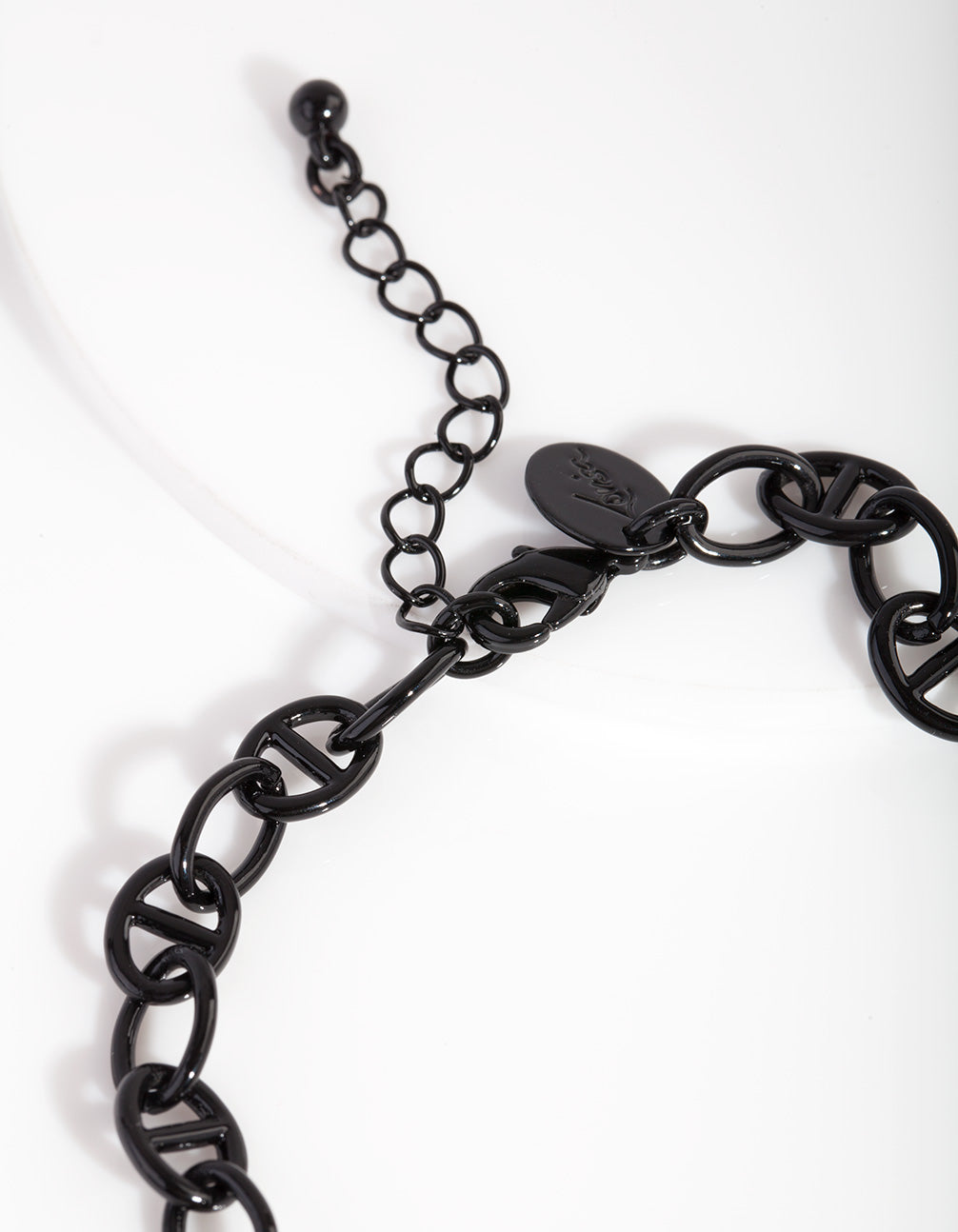 Black Coated Metal Mariner Chain Anklet