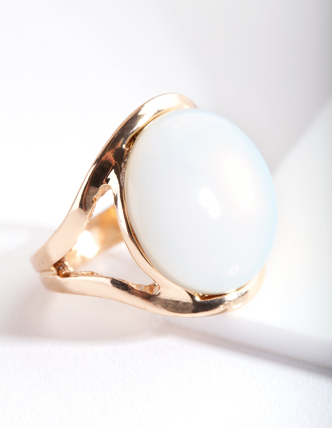 Gold Large Round Cateye Ring