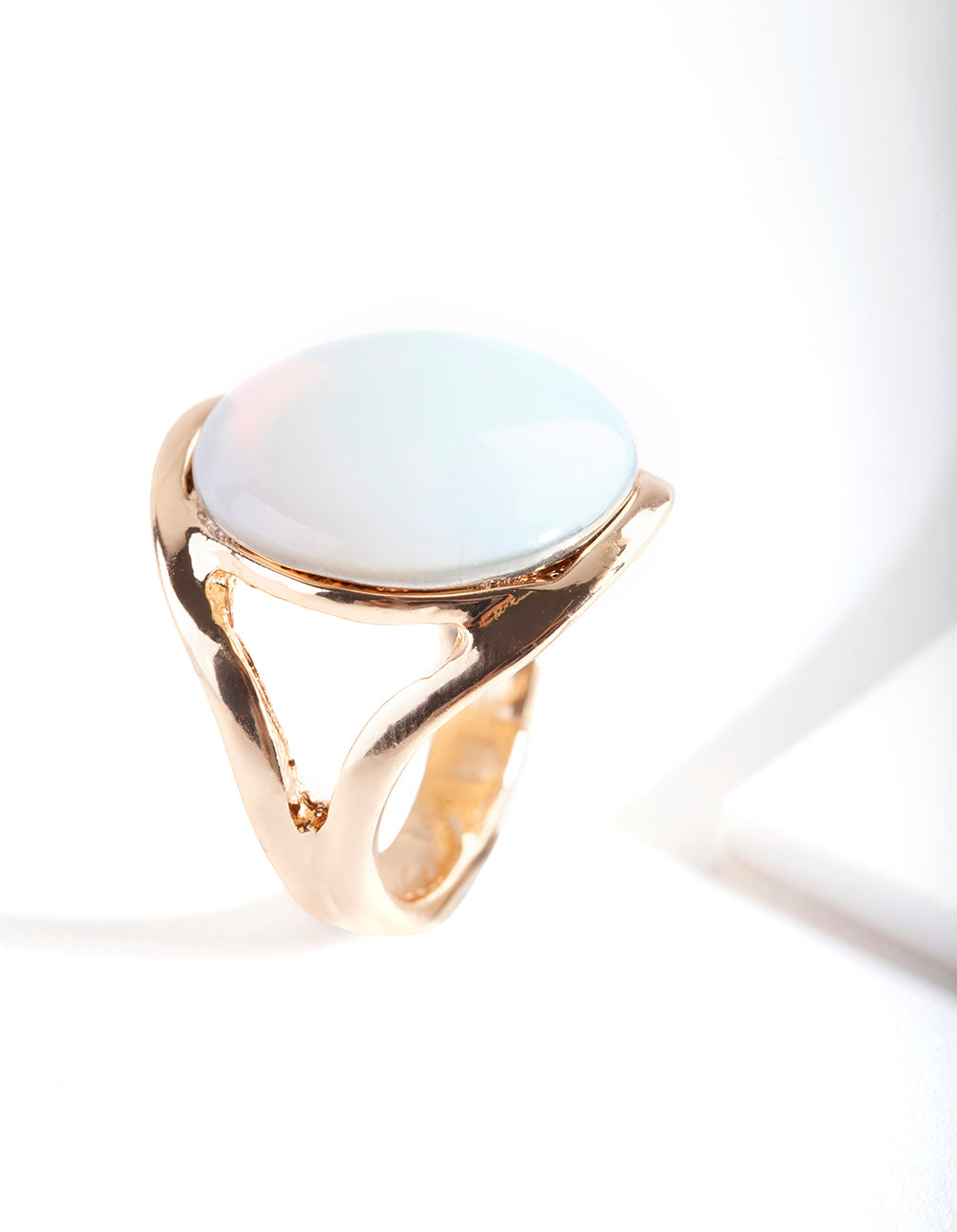 Gold Large Round Cateye Ring