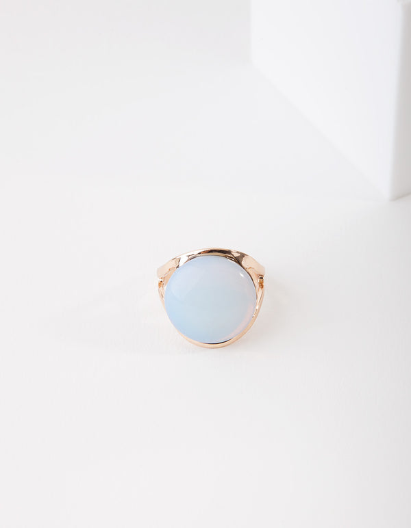 Gold Large Round Cateye Ring