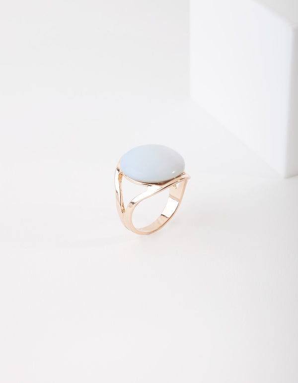 Gold Large Round Cateye Ring