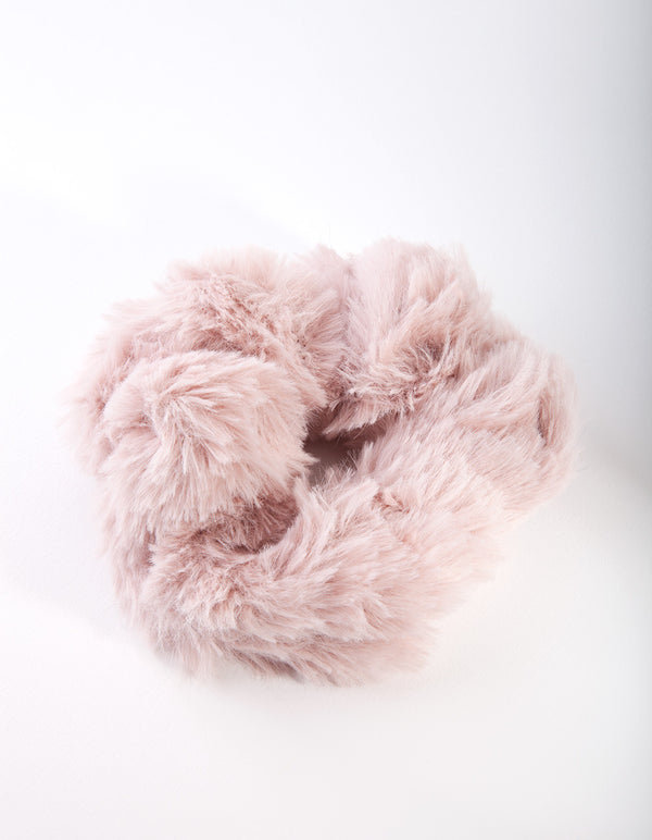 Pink Fluffy Scrunchie