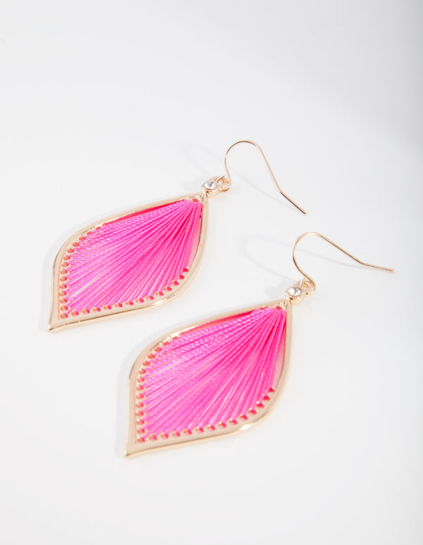 Fuchsia Harp Drop Earrings