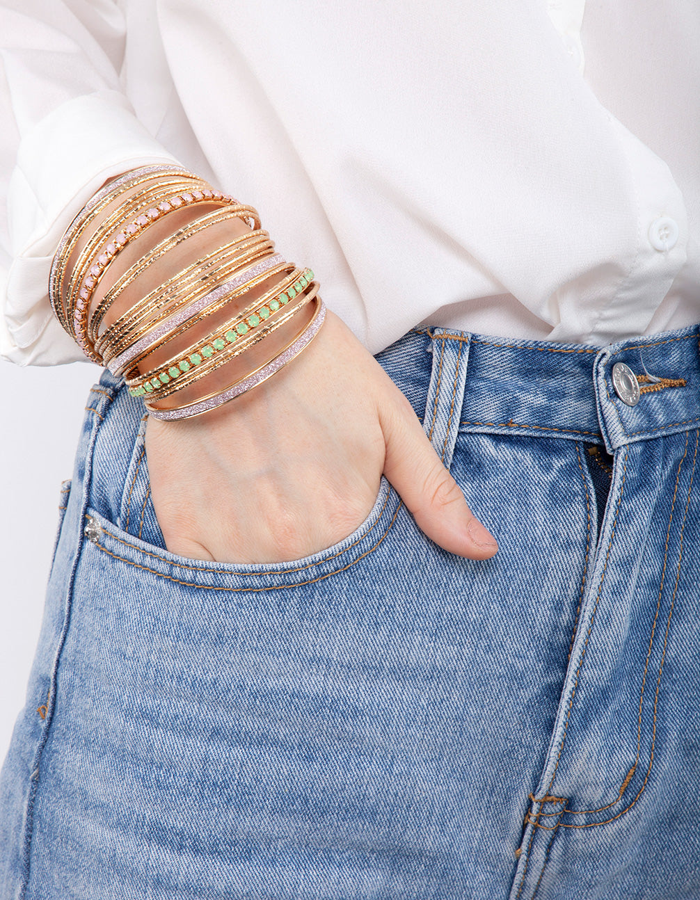 Gold Cupchain & Glitter Bangle 20-Pack