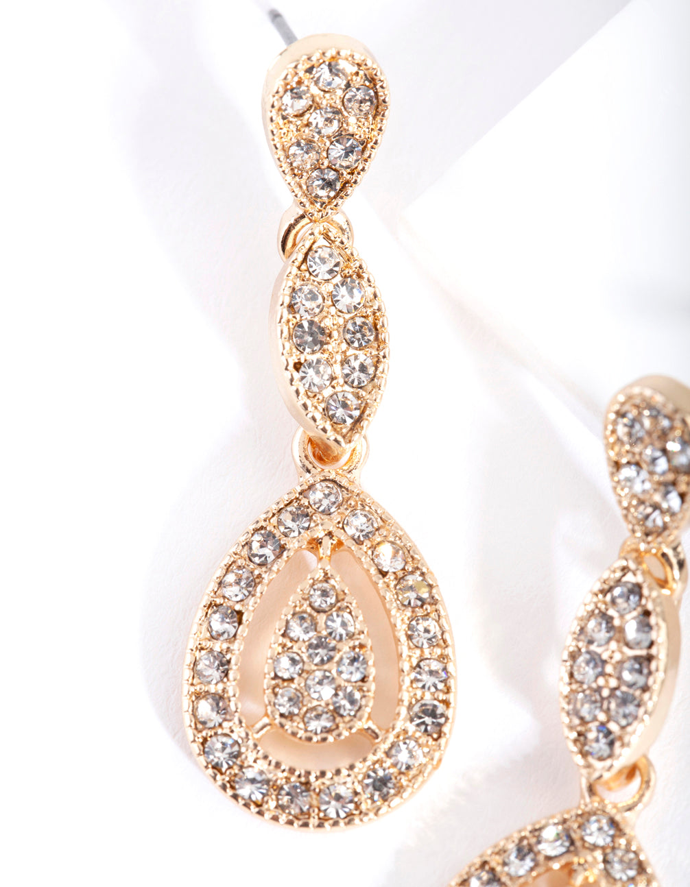 Gold Stone Cutout Earrings