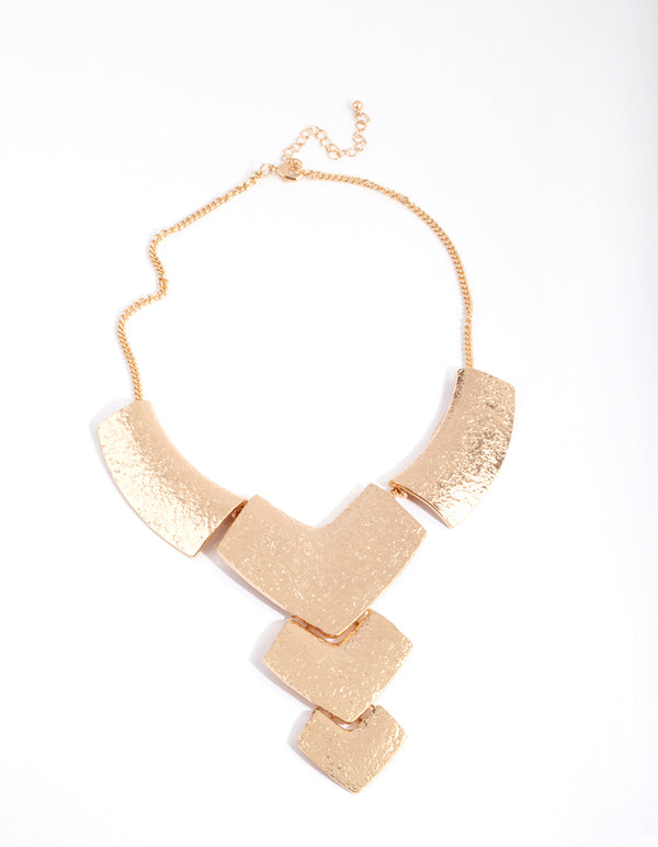 Gold Shield Y Necklace