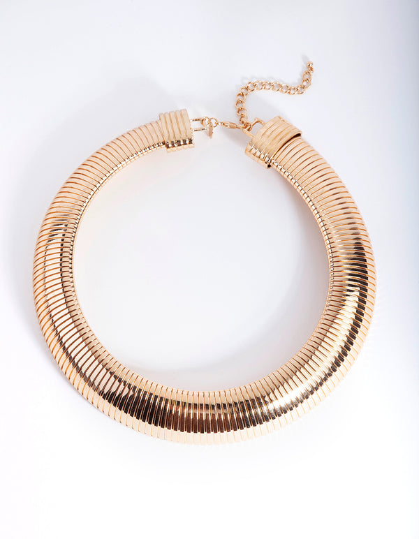 Gold Wide Slinky Necklace