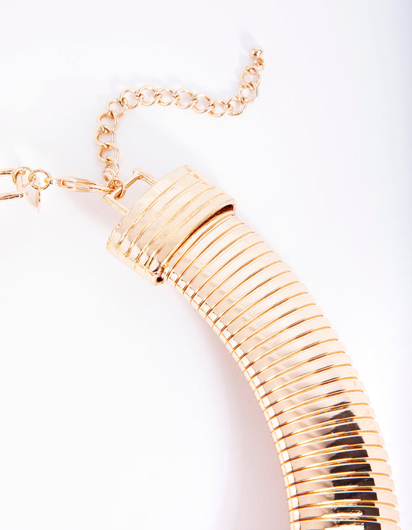 Gold Wide Slinky Necklace