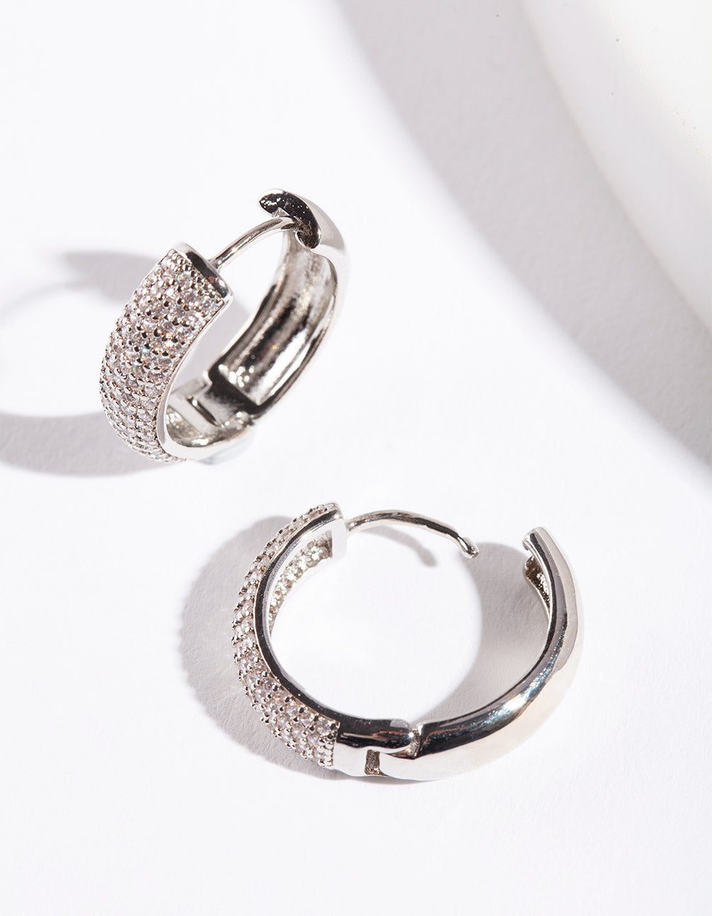Silver Wide Hoop Earrings