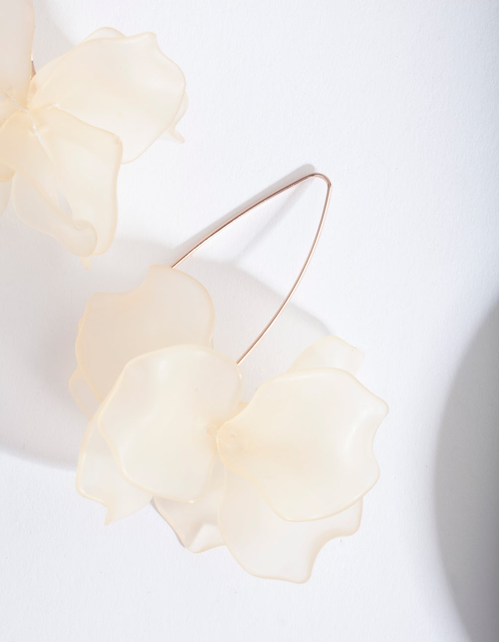 Rose Gold Frosted Flower Drop Earrings