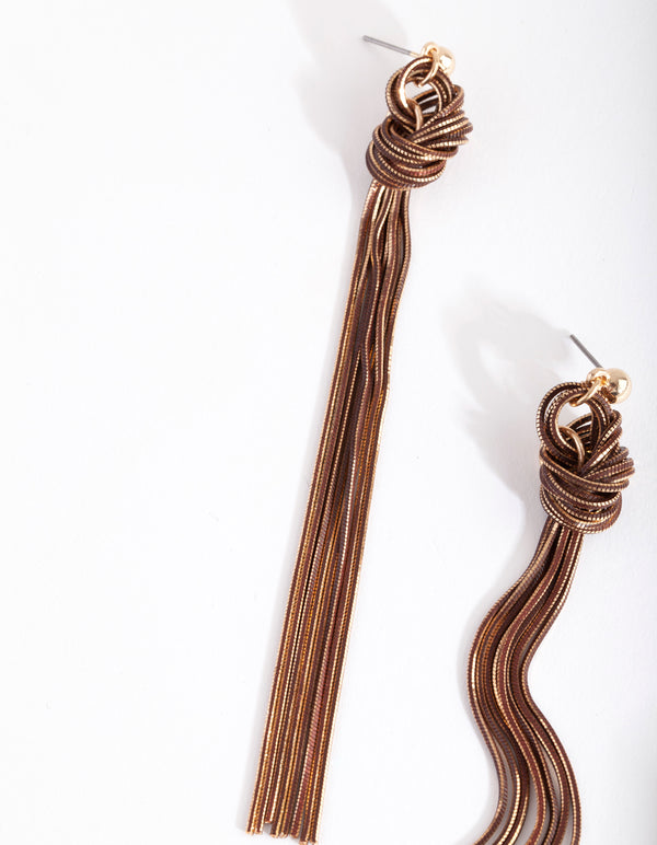 Gold Cutchain Knot Earrings