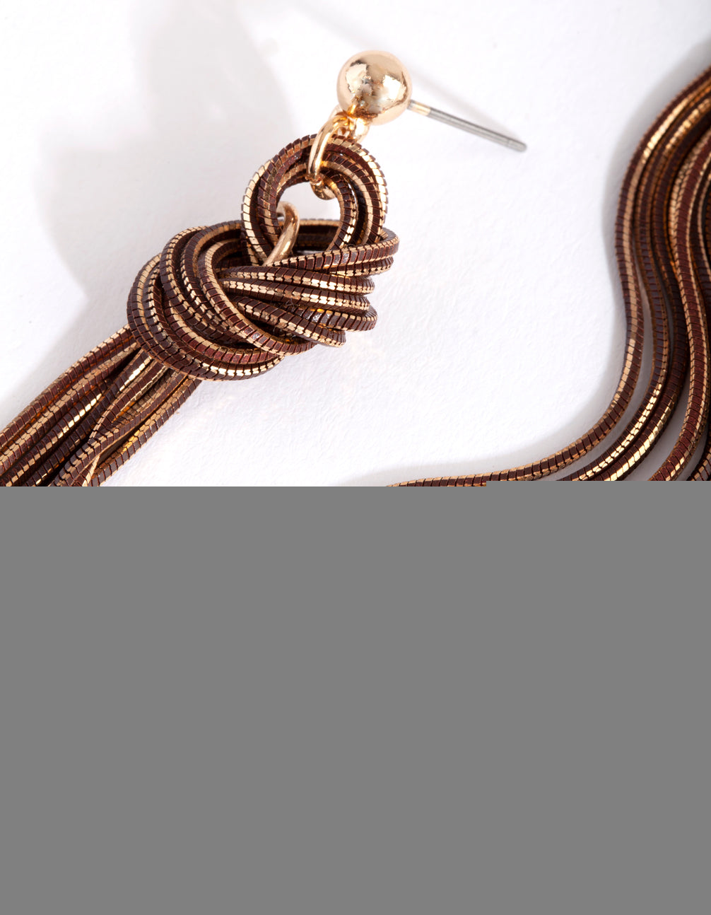 Gold Cutchain Knot Earrings