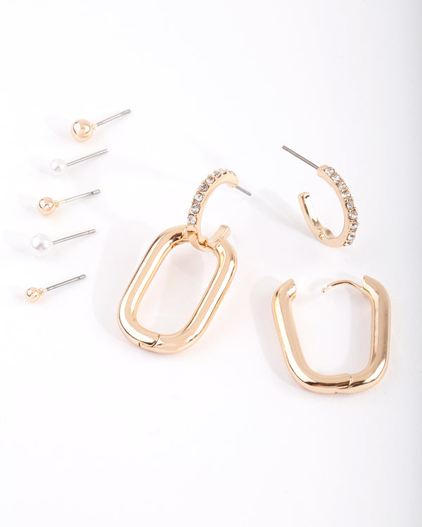 Gold Wear 3 Ways Earring Stack Pack