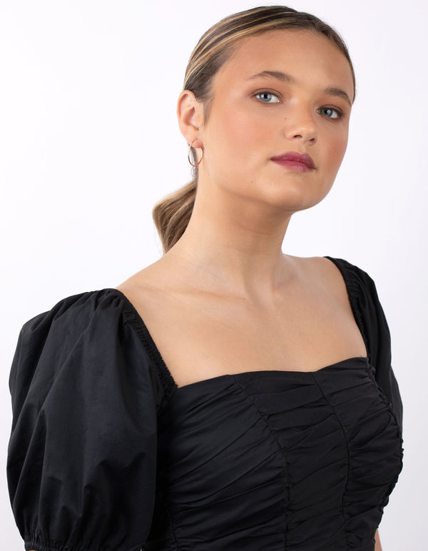 Rose Gold Plated Sterling Silver 25mm Diacut Hoop Earrings