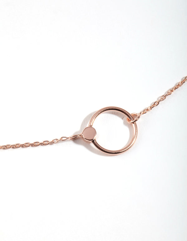 Rose Gold Plated Sterling Silver Open Circle Bracelet/ Anklet
