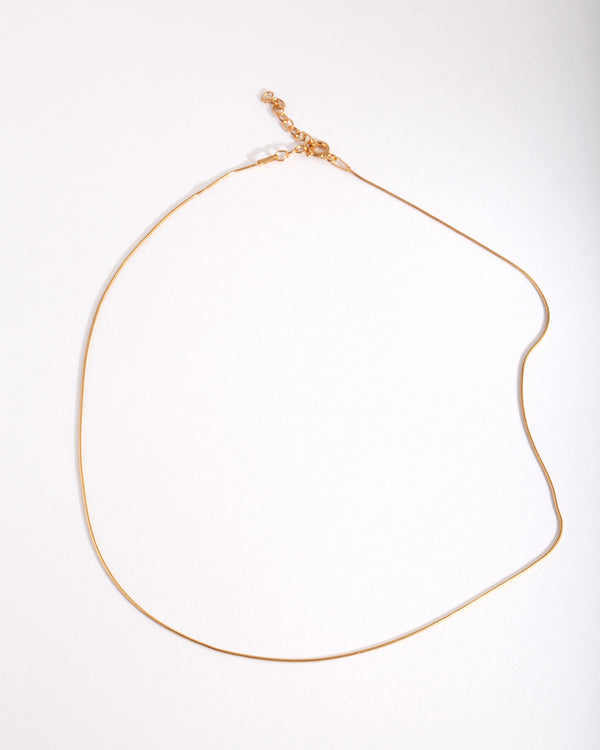 Gold Plated Sterling Silver Snake Chain 38cm Necklace