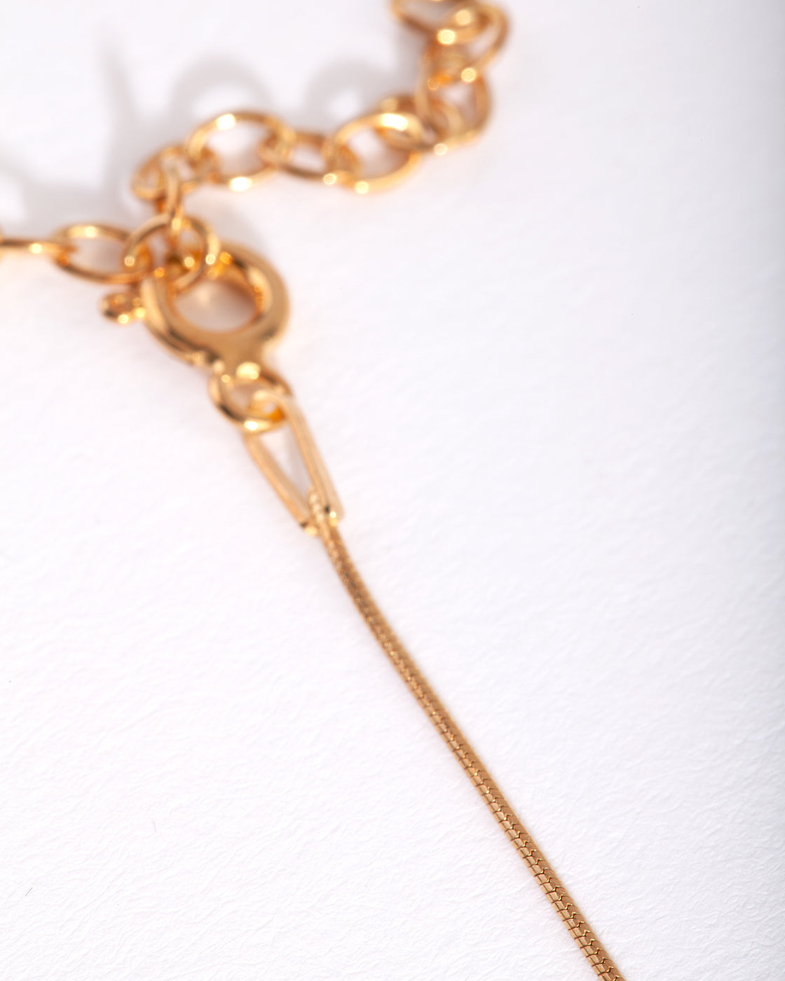 Gold Plated Sterling Silver Snake Chain 38cm Necklace