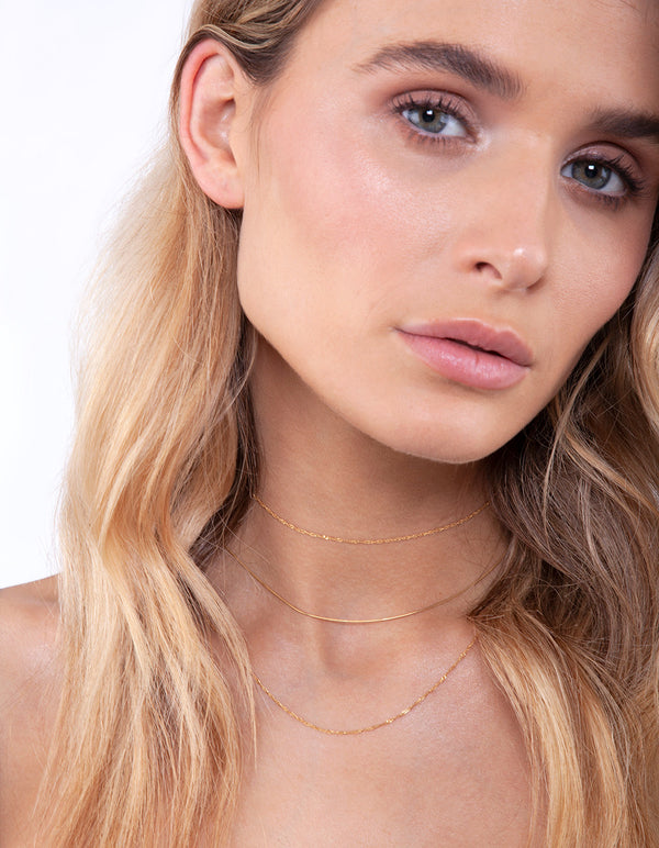 Gold Plated Sterling Silver Snake Chain Choker