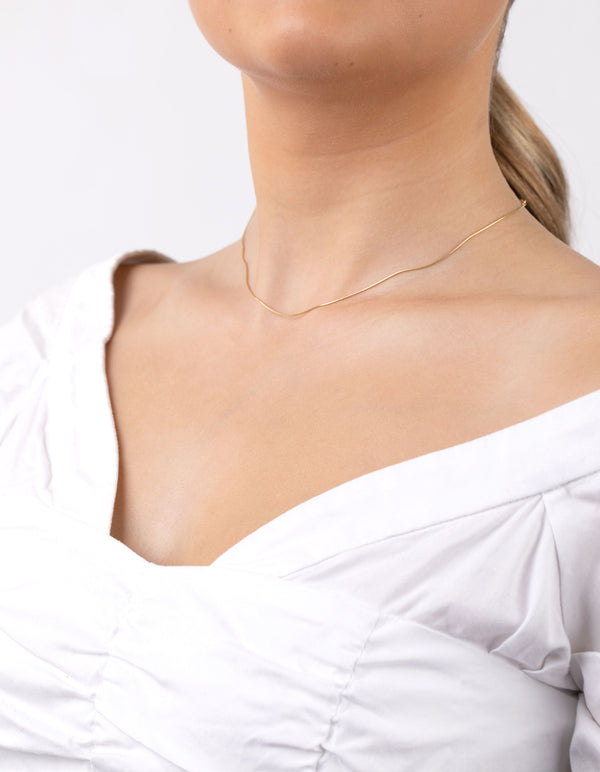 Gold Plated Sterling Silver Snake Chain Choker