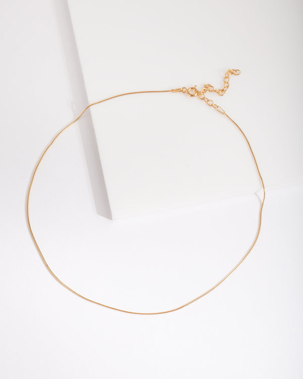 Gold Plated Sterling Silver Snake Chain Choker
