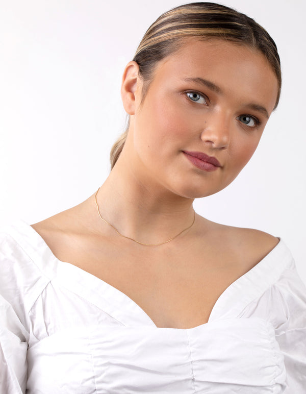 Gold Plated Sterling Silver Snake Chain Choker