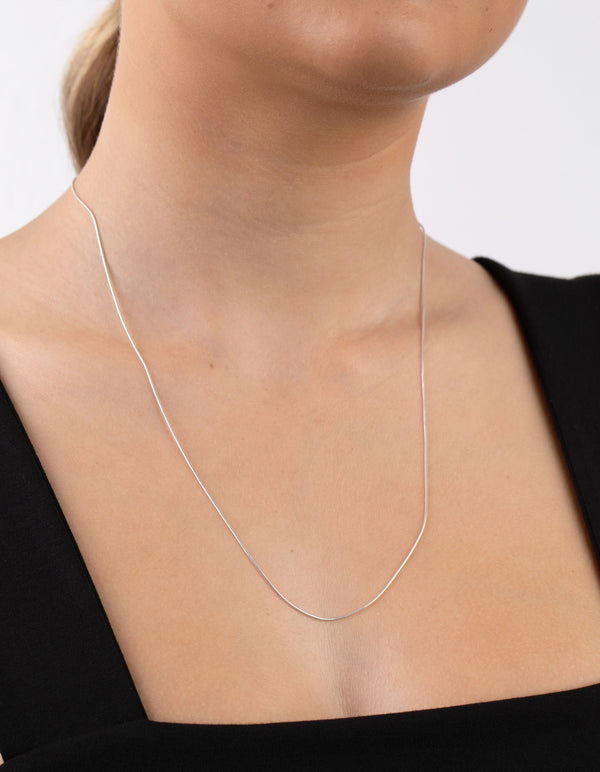 Sterling Silver Fine Snake Chain 60cm Necklace