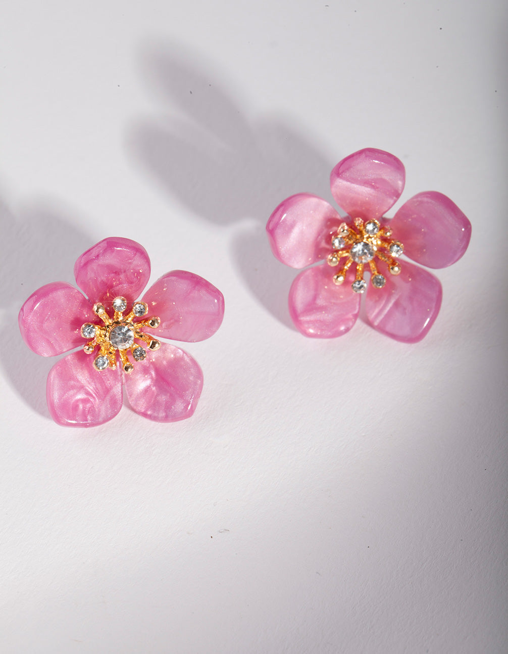 Acrylic Milky Flower Stud Earrings