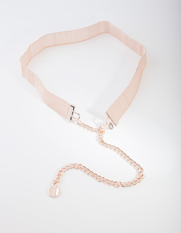 Rose Gold Mesh Chain Belt