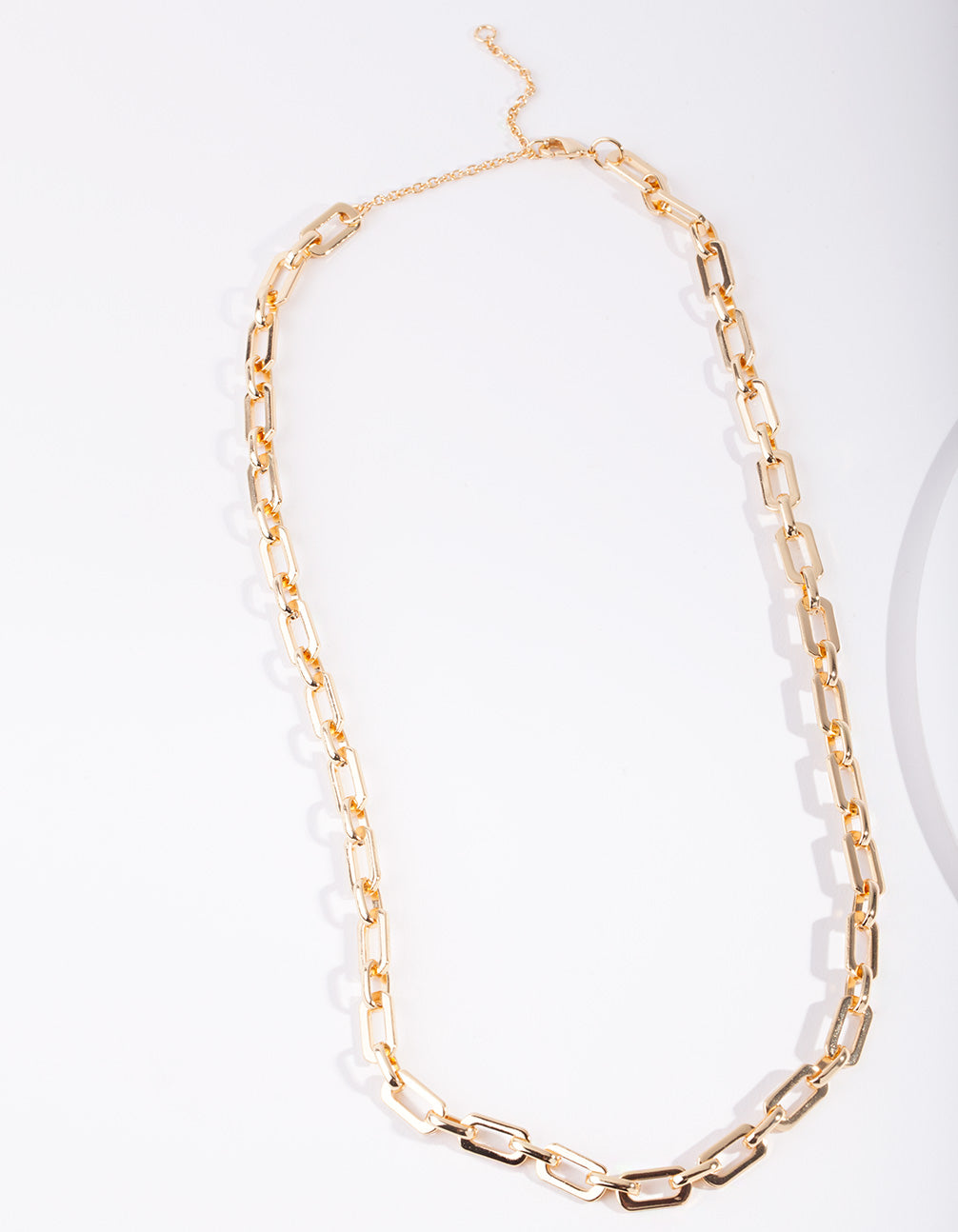 Gold Plated Rectangle Link Necklace