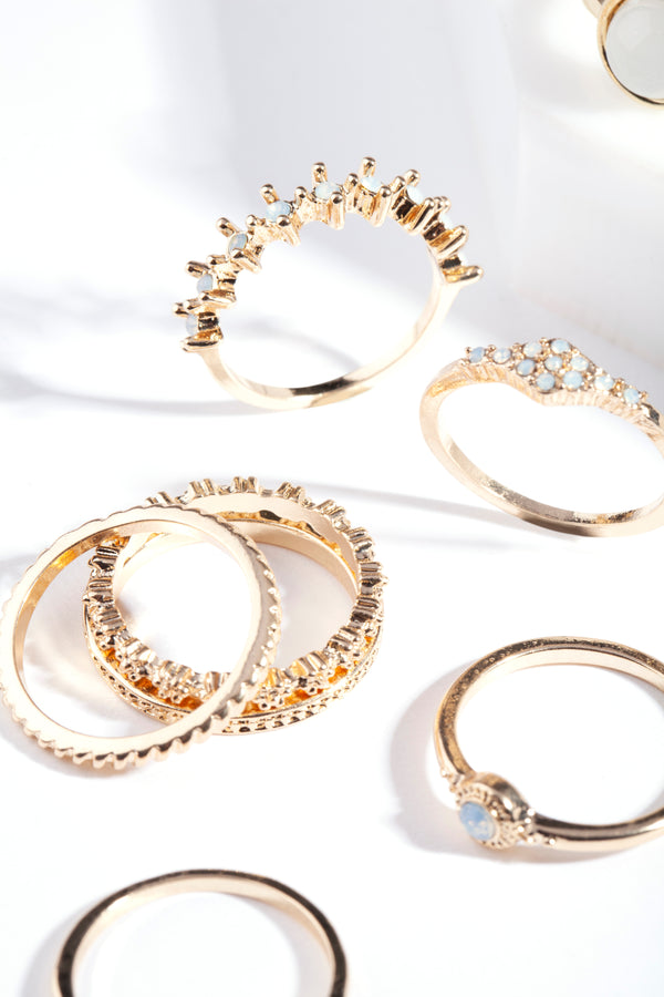 Gold Feather Ring 8-Pack